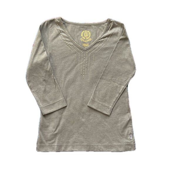 EVERLAST 七分袖Tシャツ ラインストーン レディース グレー