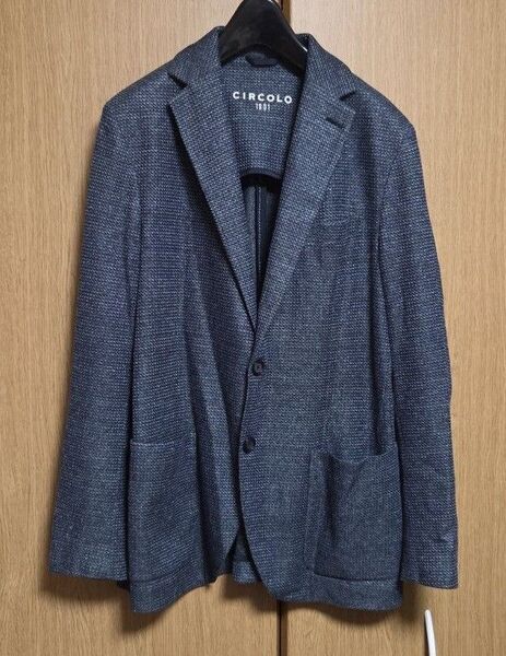【美品】CIRCOLO 1901 テーラードジャケット綿麻 春夏 ネイビー50