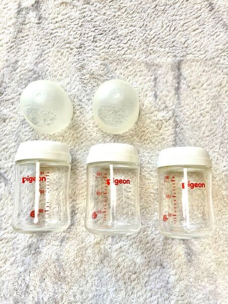 ピジョン 母乳実感 哺乳びん 160ml ×3本 0ヵ月~ 早く冷める耐熱ガラス製