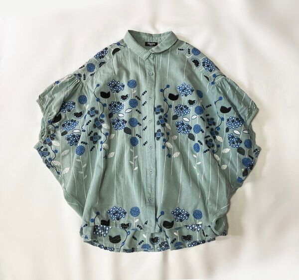 marble sud Floral Stripe 刺繍ブラウス