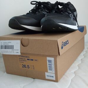 asics LYTERACER 5 WIDE ランニングシューズ 26.5cm ブラック/ホワイト