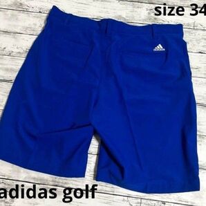 adidas 34インチ ゴルフ ハーフパンツ メンズ ブルー アディダスゴルフ 大きいサイズ