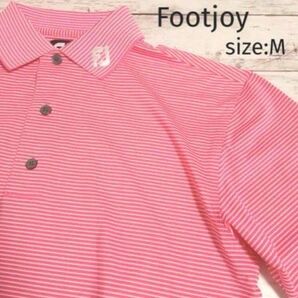 Footjoy 半袖 M ゴルフシャツ 春夏 メンズ ピンク フットジョイ
