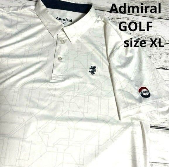 AdmiralGOLF 半袖 XL LL ゴルフウェア メトロプリント アドミラル 大きいサイズ