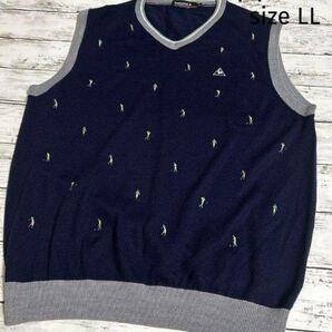 大きいサイズ ルコックゴルフ ベスト LL XL ニット プルオーバー