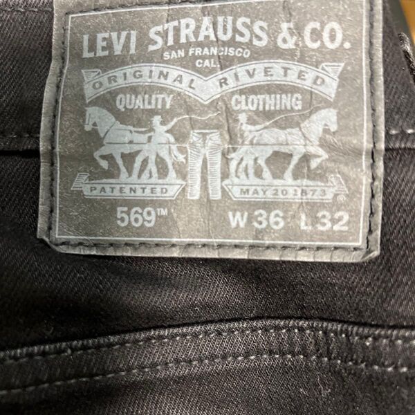 Levi's 569 W36L32 BLACK LOOSE STRAIGHT ブラックデニム リーバイス ルーズストレート