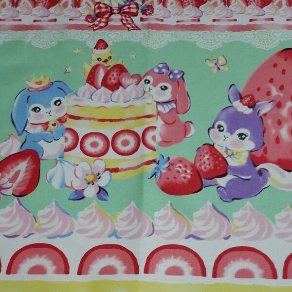 生地 ハギレ いちご うさぎ ケーキ