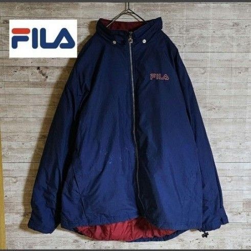 90's刺繍ロゴ FILA フィラ マウンテンパーカー ナイロンジャケット