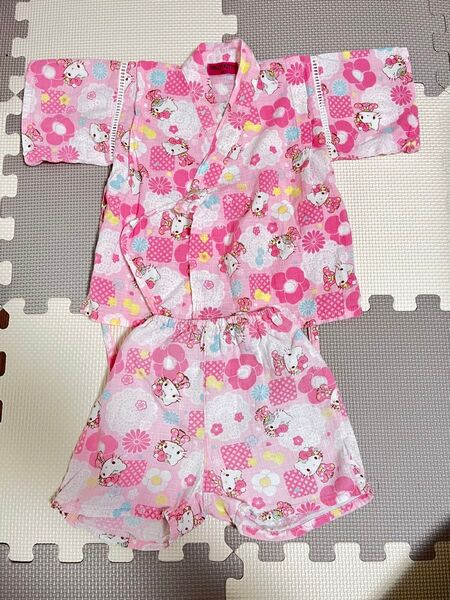 甚平 女の子 90cm ハローキティ 総柄 女児