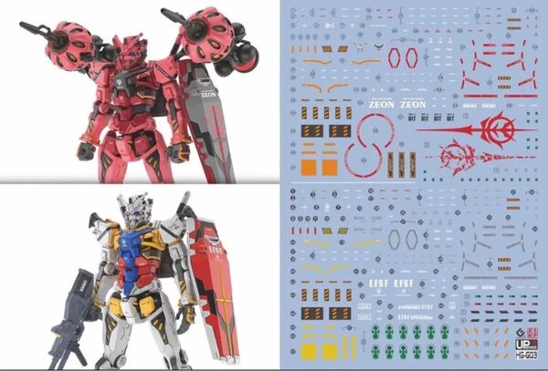 HG 1/144 赤いガンダム+白いガンダム 用水転写式デカールデカール ガンプラ プラモデル