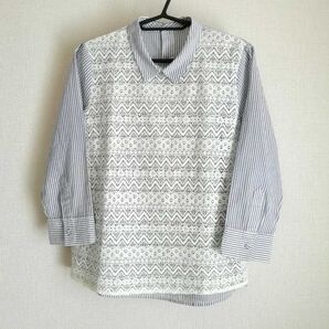 pink adobe レース 襟付きシャツ M