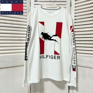 美品 TOMMY HILFIGER トミーヒルフィガー ロンT M ホワイト