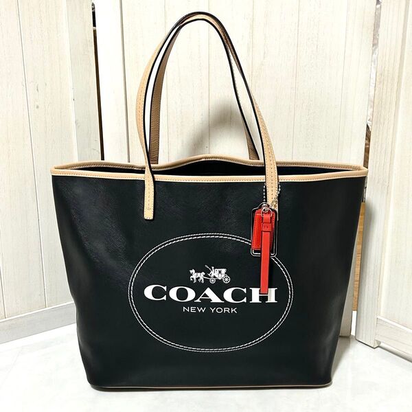 美品 COACH コーチ メトロ ホース アンド キャリッジ トートバッグ