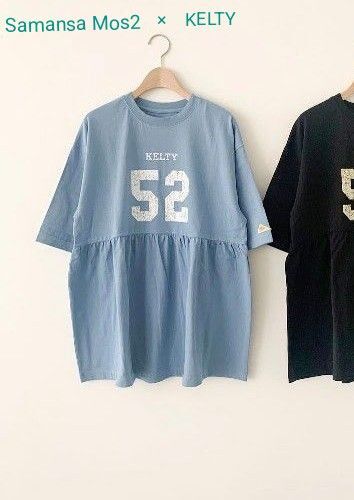 今季 新品 SamansaMos2×KELTY サマンサモスモス ケルティ ギャザーチュニックTシャツ サックスブルー 完売