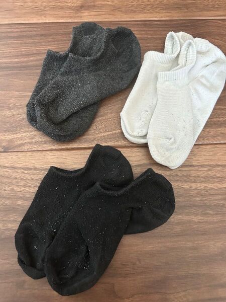 ★タンス整理品★ エコ eco 靴下 黒 ニーハイソックス ソックス ブラック カバーソックス 学生 OL 中古