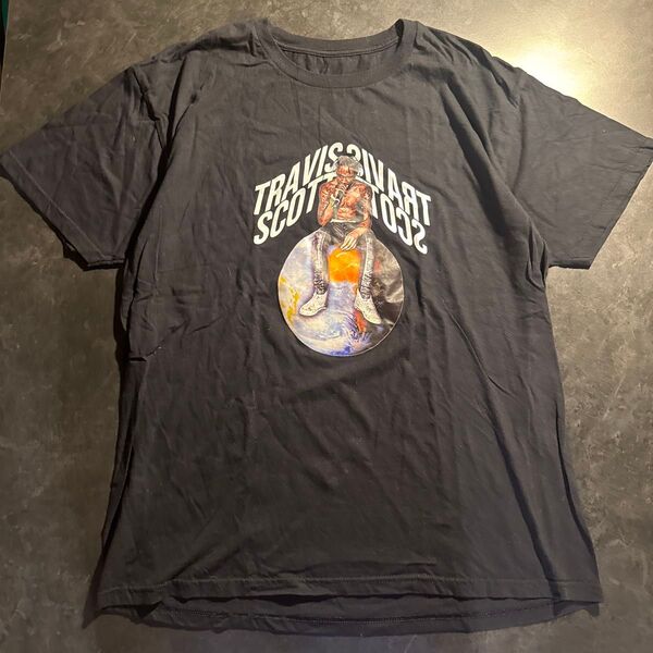 vintage Travis Scott 黒ブラック 半袖Tシャツ グラフィックプリント バンドTシャツ バンT L