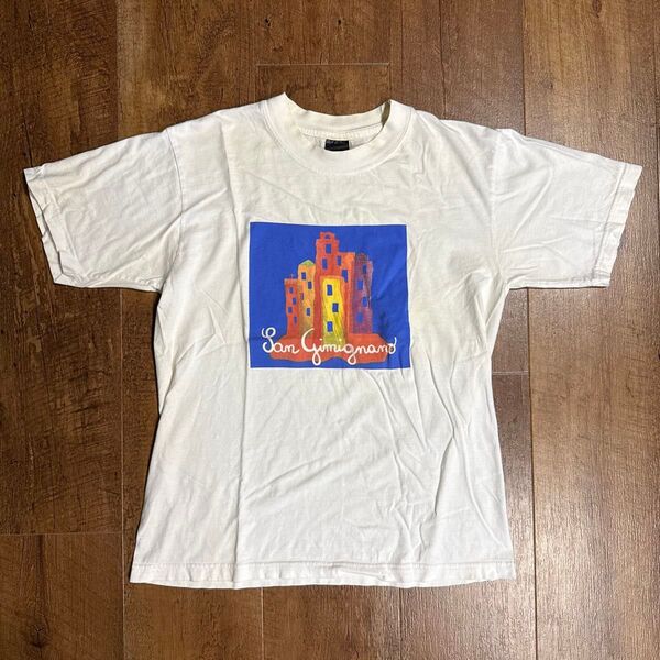 vintage 半袖Tシャツ Tシャツ ヴィンテージ 古着 半袖 グラフィックプリント ホワイトTシャツ メンズ Mサイズ