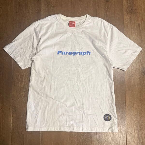 paragraph Tシャツ 半袖 カットソー プリントTシャツ グラフィックホワイト ストリートバックプリントメンズ ML