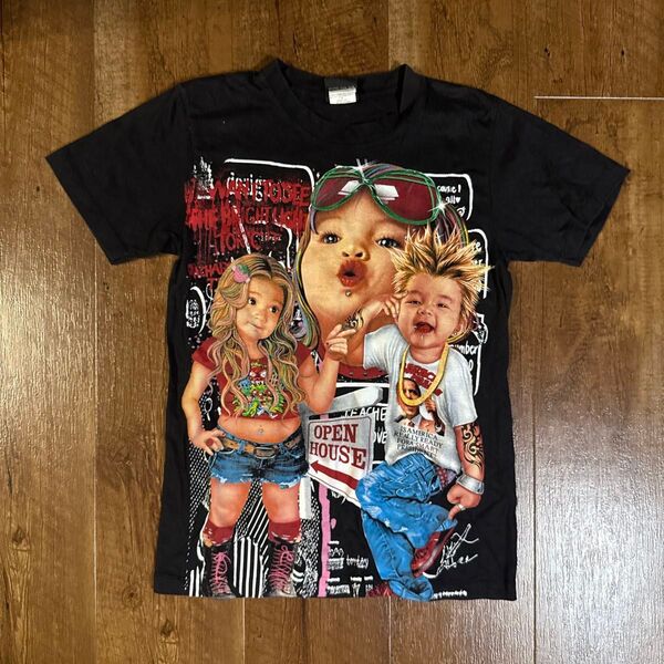 00s USA heavy metal Tシャツ 古着 半袖Tシャツ 黒 パンクロックグラフィックプリント キャラクター M