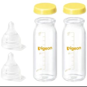 【新品・未使用】Pigeon 母乳実感哺乳瓶2本 乳首2個