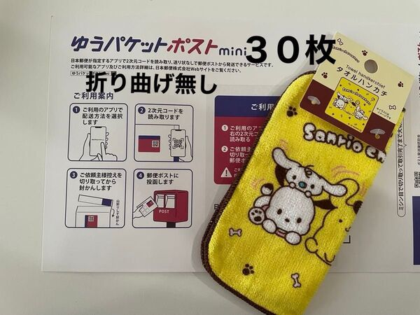 ゆうパケットポストmini30・サンリオキャラクタータオルハンカチ