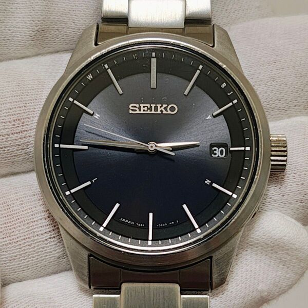 SEIKO 7b24-0BJ0ソーラー 電波時計 黒文字盤