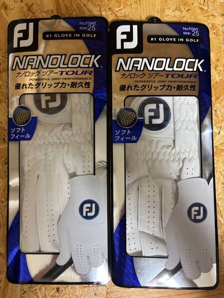 FJゴルフグローブナノロックツアー25Cm2枚
