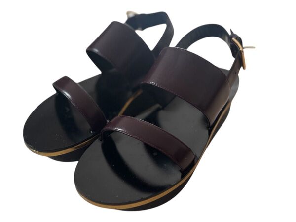 MARNI レザーストラップサンダル ボルドー 24.5cm 厚底