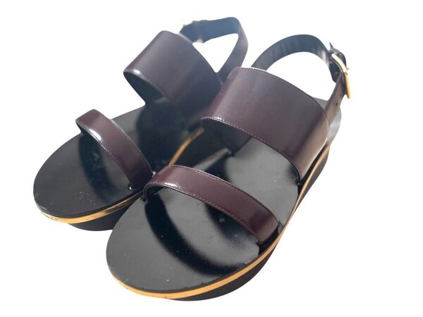 MARNI レザーストラップサンダル ボルドー 24.5cm 厚底