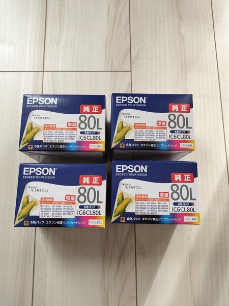 IC6CL80L 4箱セット 純正(増量 6色パック)エプソン インクカートリッジ EPSON