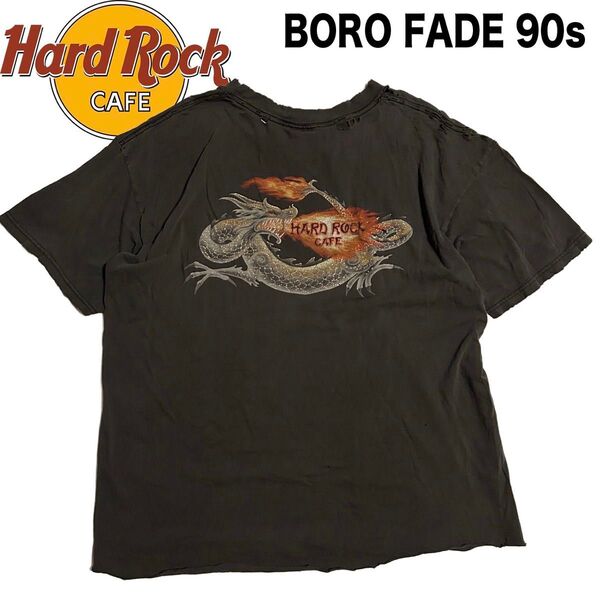 ★Hard Rock CAFE ハードロックカフェ Tシャツ ボロ フェード ビンテージ 黒