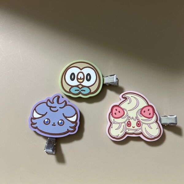 ポケピース ヘアクリップ 3点セット モクロー ニャスパー マホイップ ポケモン ポケットモンスター