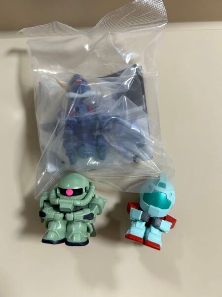 まちぼうけ ガンダムの場合 ザク ジム バクゥ 3点セット 待ちぼうけ 綿棒1本 ミニフィギュア