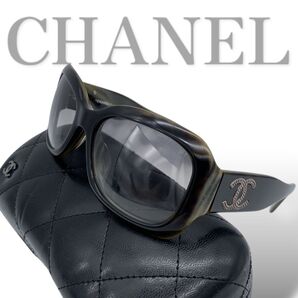 CHANEL シャネル Vintage sunglasses マトラッセ ココ サングラス ブラック ゴールド ケース