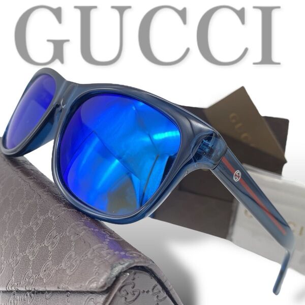 GUCCI グッチ sunglasses サングラス グラデーション GG シェリーライン ブルー 男女兼用 付属品archive