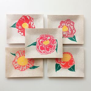 和紙 銘々皿 花 菓子器 和食器 5枚セット 中古