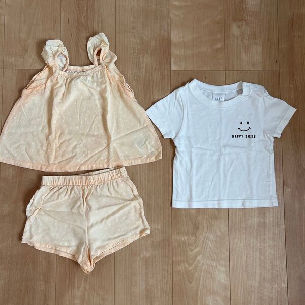 90 女の子 夏服 まとめ売り セット Tシャツ ノースリーブ ショートパンツ 半袖 キャミソール 上下セット