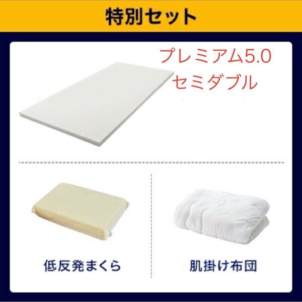 トゥルースリーパー プレミアム5.0 セミダブル 低反発マットレス 寝具一式