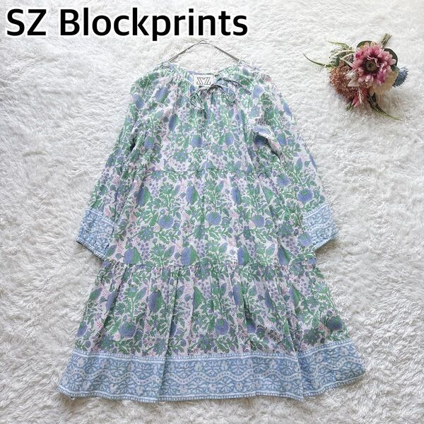 SZ Blockprints PRIYADRESS チュニックワンピース エスゼットブロックプリント プリヤドレス 花柄 コットン