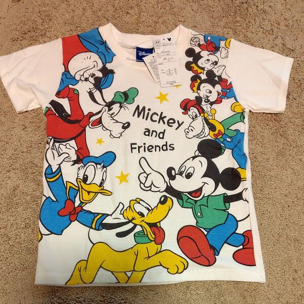 かわいい☆男女兼用☆未使用☆ミッキーマウス Tシャツ 130 半袖Tシャツ新品未使用タグ付き Disney N