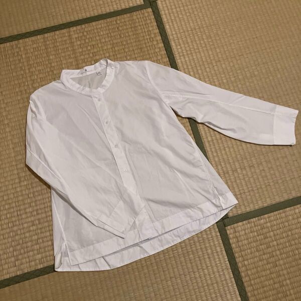 ユニクロJ 白シャツ 長袖 Mサイズ 綿100 2025 シンプル