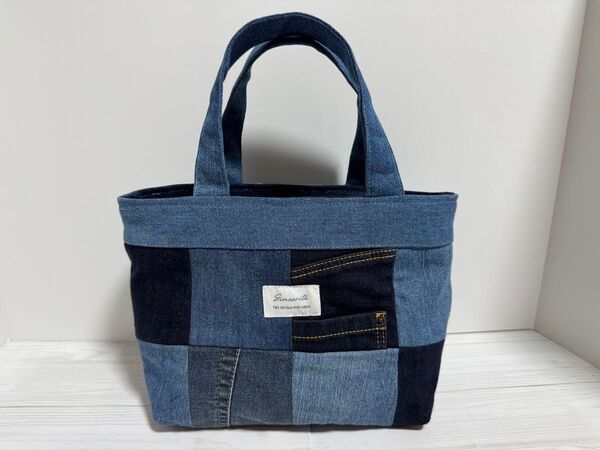 ハンドメイド デニムバック① リメイクバッグ トートバッグ