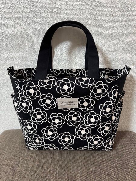 ハンドメイド サイドポケット付き トートバッグ
