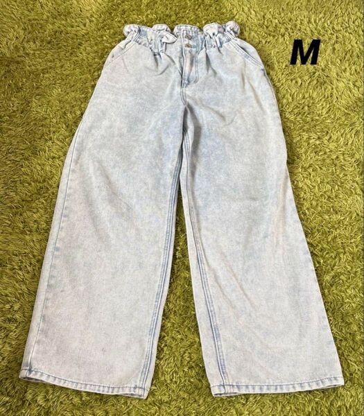 NAVY ハイウエスト ジーンズ デニム M ライトブルー