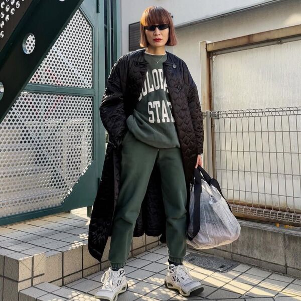 noir kei ninomiya 24aw サテン キルトノーカラーコート