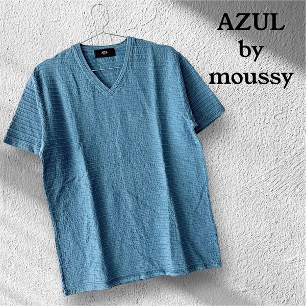 『AZUL by MOUSSY』 (M) Vネック Tシャツ メンズ 半袖