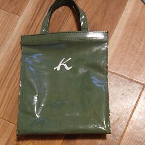 K ロゴ入り ビニールバッグ グリーン