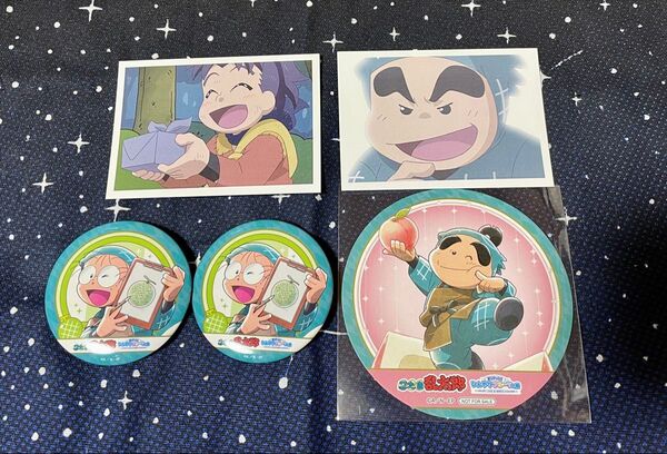 忍たま乱太郎 スイーツパラダイス コラボ 乱太郎 きり丸 しんべヱ 缶バッジ コースター オリジナルフォトカード