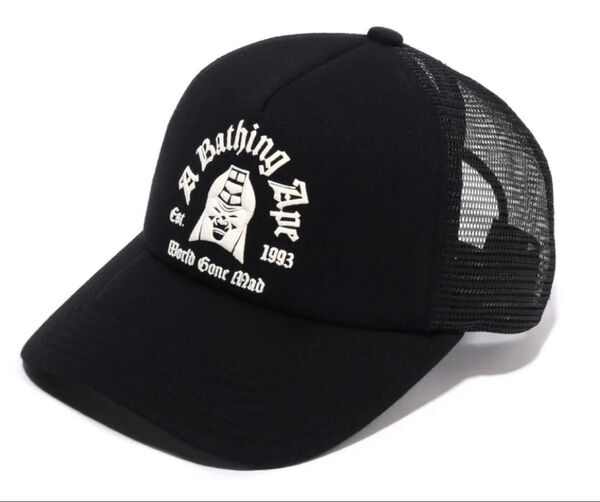 【大人気完売品】A BATHING APE アベイシングエイプ LOGO COTTON PANEL MESH CAP キャップ