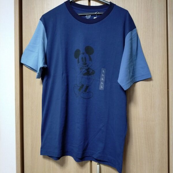 ユニクロ ミッキーマウス Tシャツ Lサイズ ネイビー